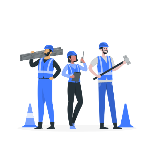 contractors and construction workers illustration