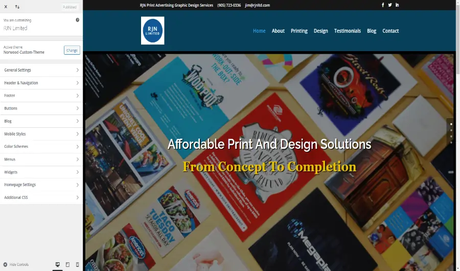A WordPress website showcasing a variety of products.